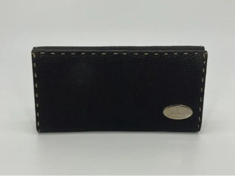 Pre-owned FENDI Selleria Leather Clutches & Wristlets Dark Brown Continental Wallet