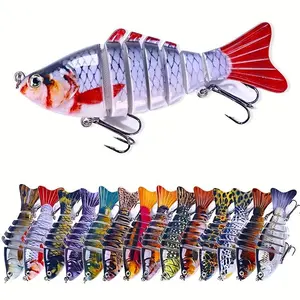 10pcs Fishing Lures for Bass Trout Topwater Multi Jointed Swimbaits, Slow Sinking 3D Lifelike Fishing Bait