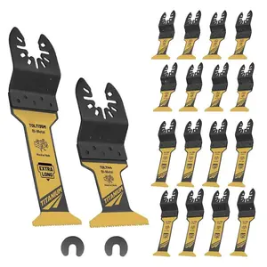 16pcs Extra-Long Titanium Oscillating Saw Blades for Metal, Wood, Plastic