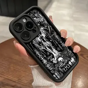 TPU Phone Case for iPhone 15 Plus 16 Pro Max 14 13 12 11 XS XR Trendy Cool Angel Pattern Drop Protection Shockproof Soft Silicone Smartphone Cover