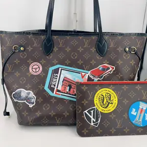 Pre-owned Louis Vuitton leather Crossbody Bags Monogram My LV World Tour Neverfull MM