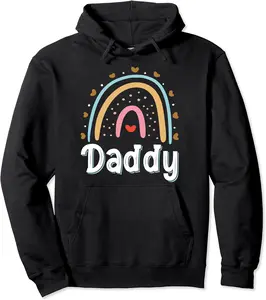 Daddy Rainbow Birthday Party Dad Matching Family Rainbow Pullover Hoodie - Briannama Shop 84B09V3CVLHL