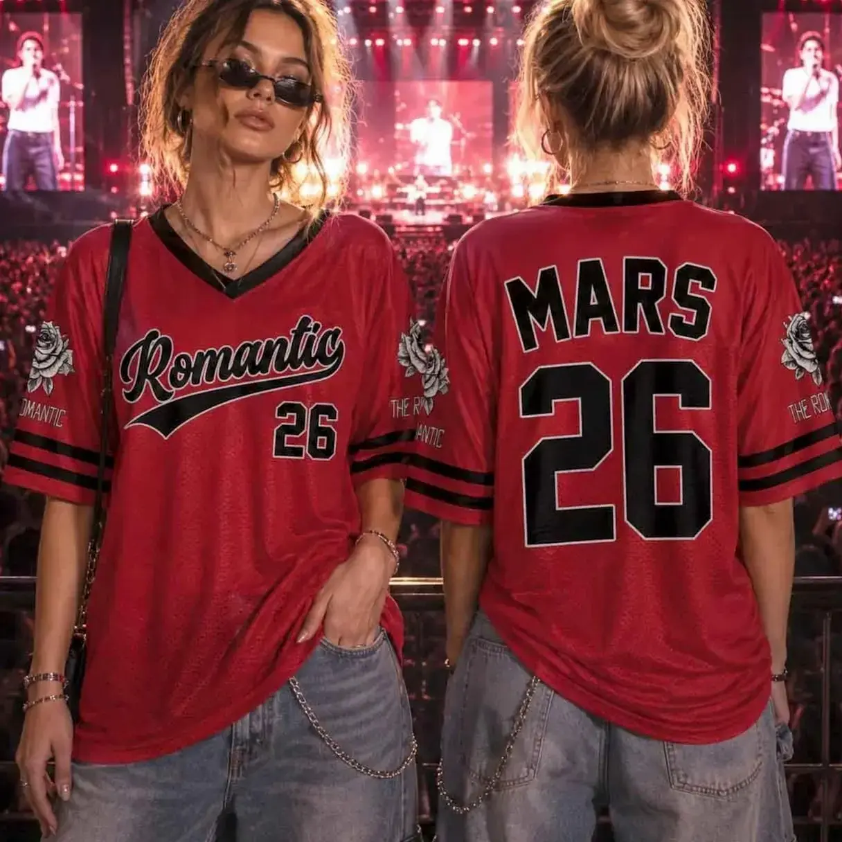 Mars 26 Mesh Football Jersey, Romantic Tour Graphic Mesh TShirt, Concert Fan Music Lover Sports Shirt, Unisex Tee