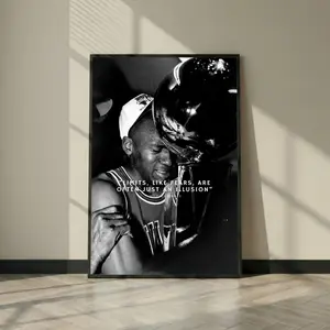 Michael Jordan Poster, Motivational Basketball Wall Art, Black and White Sports Print, Man Cave Decor, Chicago Bulls Fan Gift