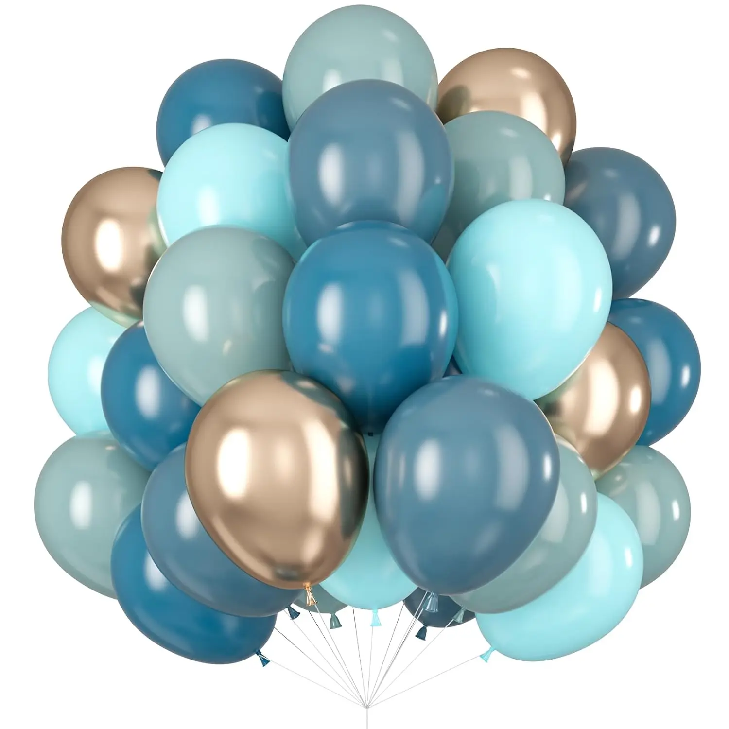 Blue Balloons Dusty Peacock Balloons Champagne Gold Assorted Muted Blue Balloon For Whale Theme Party Decorations Under The Sea Birthday Slate Teal Blue Balloon For Arch Graduation Baby Shower