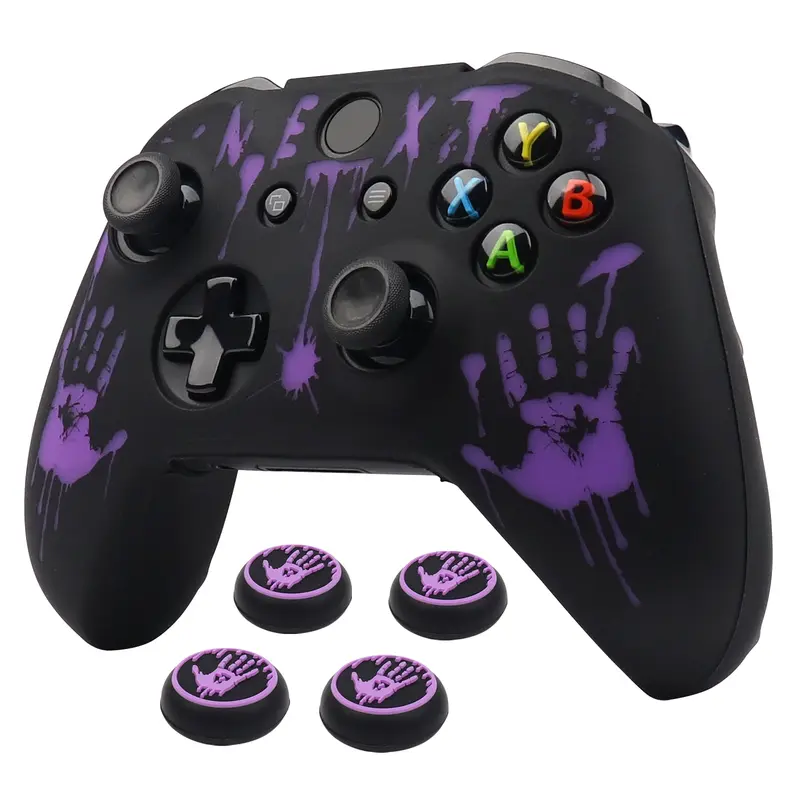 Laser Carving Soft Silicone Aesthetic Durable Cover Protector Protection For Xbox One S Controller Skin Case Gamepad Joystick Accessories For Xbox One X Gamepad Game Console Accessory C Silicone Joysticks Covers