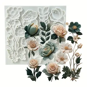 Flower Shape Silicone Mold, Baking Molds for Chocolate Candy Gummy Fondant, Multi-Purpose Epoxy Resin Casting Mould for DIY Crafts Clay Jewelry, Cake Decoration Tools