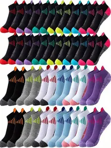 24 Pairs Women's Socks, Thickened Loop Crew Socks, Sweat-Wicking Breathable Running Socks, Anti-Slip Durable Sports Socks, Quick-Dry Summer Socks, Athletic Socks
