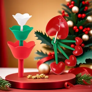 Upgraded Silicone Collapsible Funnel Set, Plastic Heart Measuring Spoon Kit, Kitchen Baking Tool, Travel Portable, Creative Birthday Gift