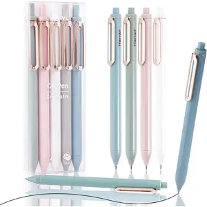 Gel Pens,5 Pack 0.5mm Retractable Quick Dry,Black Ink Fine Point Rolling Ball Gel Pen,Smooth Writing High-End Series Cute Ballpoint for Journaling, School Office Supplies