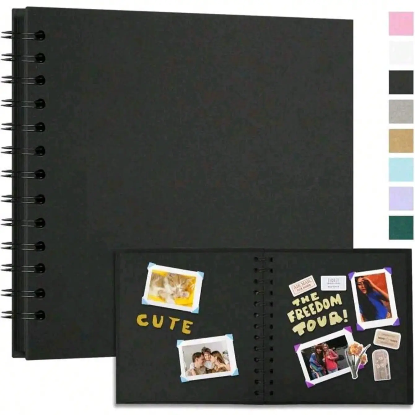 Elegant Simple Scrapbook Album, Scrapbooking, 7x7 Inch, 20 Sheets/40 Pages, Cowhide Paper, Perfect for Weddings and Birthdays, Scrapbook Supplies