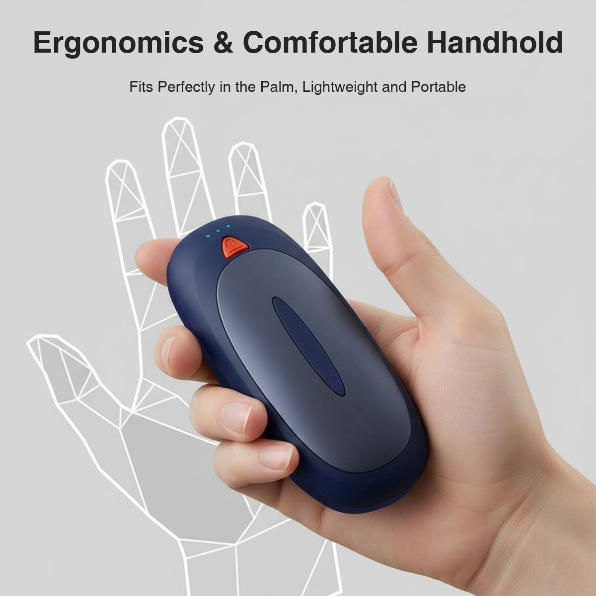 2 Pack Rechargeable Hand Warmers 2000mAh – Electric Portable Heater with 3 Heat Settings for Men & Women, Outdoor Winter Use