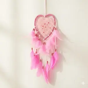 Dreamcatcher Heart Night Light: Waterproof Resin Wall Decor Hanging Decor for Wedding, Birthday, Christmas Gift. Romantic Warm Ambiance Bedroom Living Room Lighting, Modern Home Festival Party Decoration.