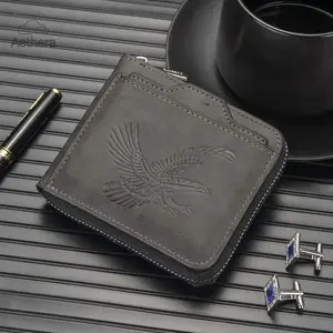 2026 NEW Men's Vintage Eagle Embossed Short Wallet Business Multi Card Slot Casual Trendy Design for Work & Daily Use