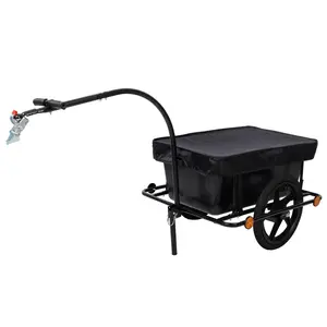 [Fahuac] Bike Cargo Trailer with Removable Box - 65x26.3x31.8in, 900D PVC Waterproof Cover, 6 Reflectors, for Shopping Camping.