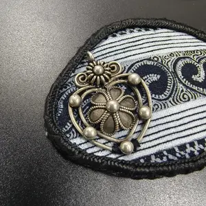 100% Handmade Traditional Miao Hair Accessory |     One-of-a-Kind Tribal Leaf Hair Clip