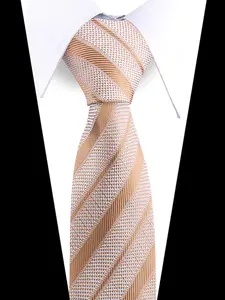 Classic Modern Men's Fashion Polyester Striped Print Tie, Wedding Accessory, Elegant Gift, Party Casual Wear, Stylish Neckwear for Groom, All Seasons Use