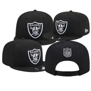 2026 Las Vegas Raiders New Era 9FIFTY Black Adjustable Snapback Hat NFL Flat Bill Cap Premium Streetwear Unisex Baseball Cap Gift