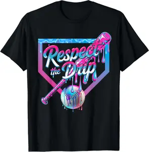 Baseball Drip for Boys Ice Cream Drip Youth Boys Baseball T-Shirt - Cotton Fabric Men Woman Youth Boys Girl Kid T-shirt