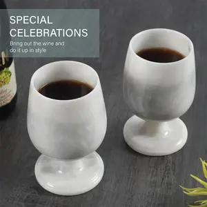 Handmade Marble Wine Glasses Set of 2 Marble 10 oz Drinkware