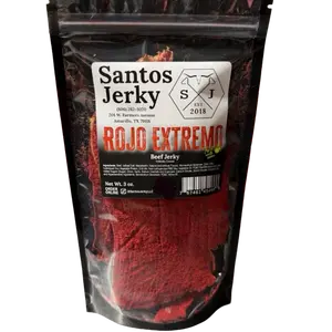 Santos Jerky ROJO EXTREMO Spicy Carne Seca Beef Jerky, Savory Dry Dried Snack Food