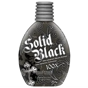 Millennium Tanning Solid Black 100X Tanning Lotion – Advanced Silicone Bronzer with Auto-Darkening Technology & Orchid Blush Fragrance, 13.5 oz