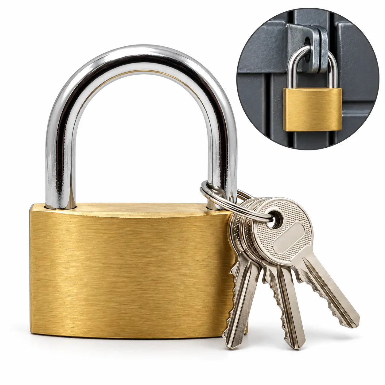 Standard Brass Padlock with Keys – Keyed Lock for Gym Locker, Toolbox & Cabinet