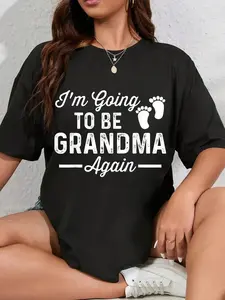 100% Cotton I’m going to be Grandma again funny Pregnancy announcement T-Shirt