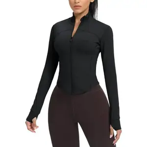 Women's runner-up sports jacket zip-up slimming with thumbnit holeRAIMENTRY