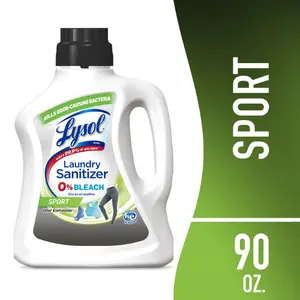 Lysol Sport Laundry Sanitizer Additive, for Gym Clothes and Activewear, 0% Bleach, 90 oz Household Detergent Scented