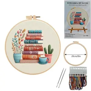 2026 New Beginner-Friendly DIY Embroidery Kit - Handicrafts Supplies with Embroidery Design, Instruction Book, Potted Plant Cross Stitch Set - TikTokShop Black Friday Thanksgiving Deal