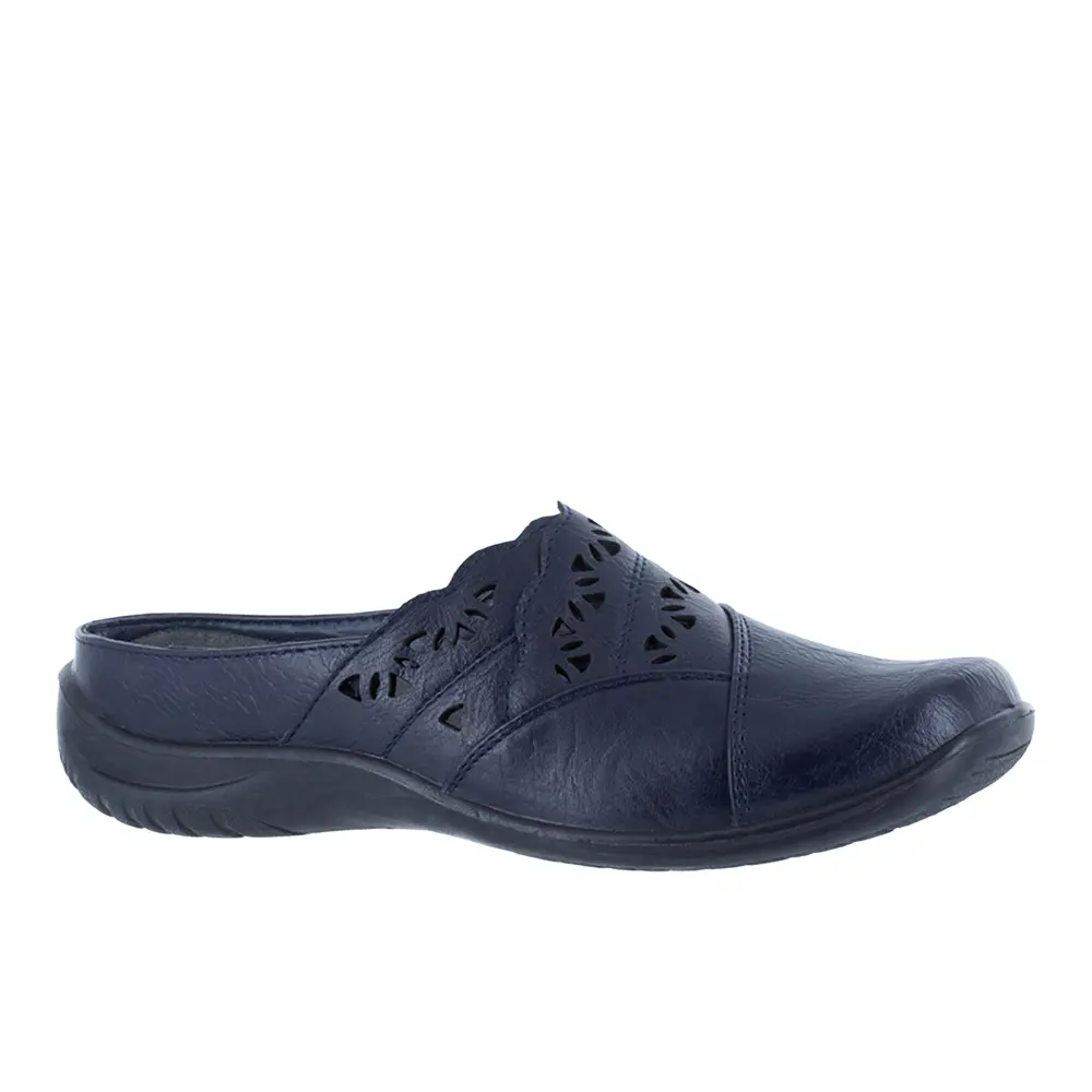 Easy Street Womens Forever Cut Out Mules Flats Casual - Blue