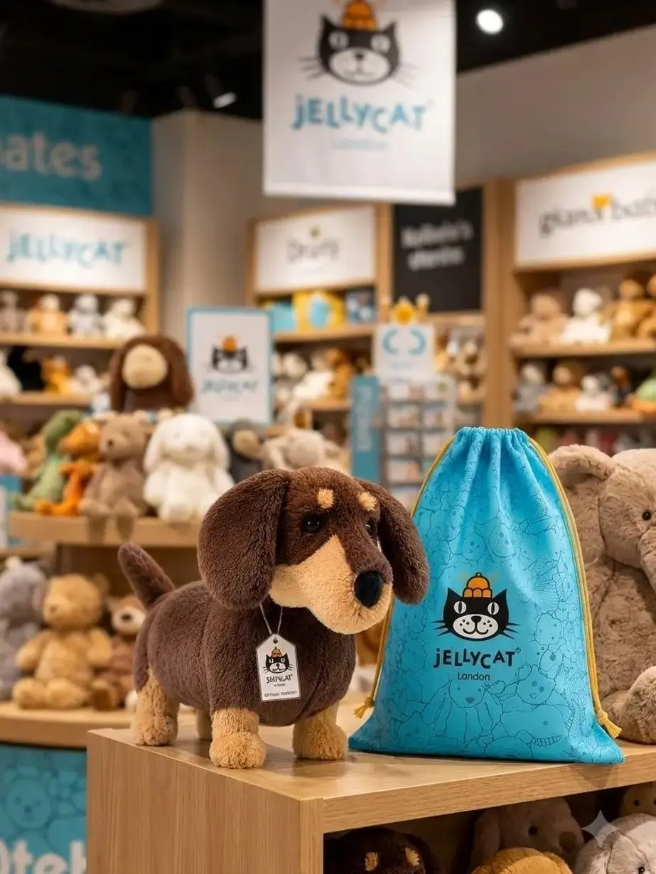 Official Jellycat Otto Sausage Dog Plush | Free Jellycat Gift Bag Included