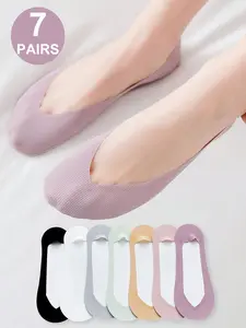 Women's Solid Color Non-slip Forefoot Pads Liner Socks, Casual Comfy Breathable Socks for Summer, Women's Socks for Daily Wear