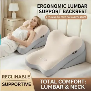 New model mattress and pillow set, memory foam back pillow, suitable for reading on the bed, adjustable ergonomic pillow, suitable for the back and neck, multi-functional pad, suitable for gaming and watching TV, with base