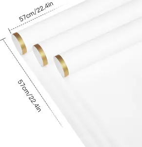 20 Sheets Flower Wrapping Paper - 22.4 x 22.4 inch White with Gold Edge Water-Resistant Floral Bouquet Wrapping Paper, Florist Supplies Packaging Paper for Wedding Birthday Gift DIY