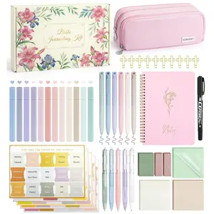 count  Study Supplies,  Journaling Kit for Women,  Pencil Case, 12 Pastel No Bleed Highlighters and 6 Colored Pens,  Tabs and , Book Annotation Kit for Women & Men ()