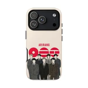 Kpop Boy Group Arirang Minimalist Line Art Phone Case for iPhone 17 16 15 14 13 12 Pro Max Plus - Aesthetic Suit Style Member Design - Slim Protective Cover