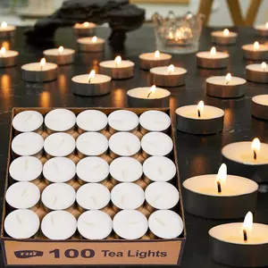 Tea Lights Candles 100 Pack[4.5 Hours Long Burning][Burn Clean] Unscented White Tealight Candles Small Mini Tea Candles White Bulk Tea Light Candles for Wax Melt Warm Tea Coffee Power Outages