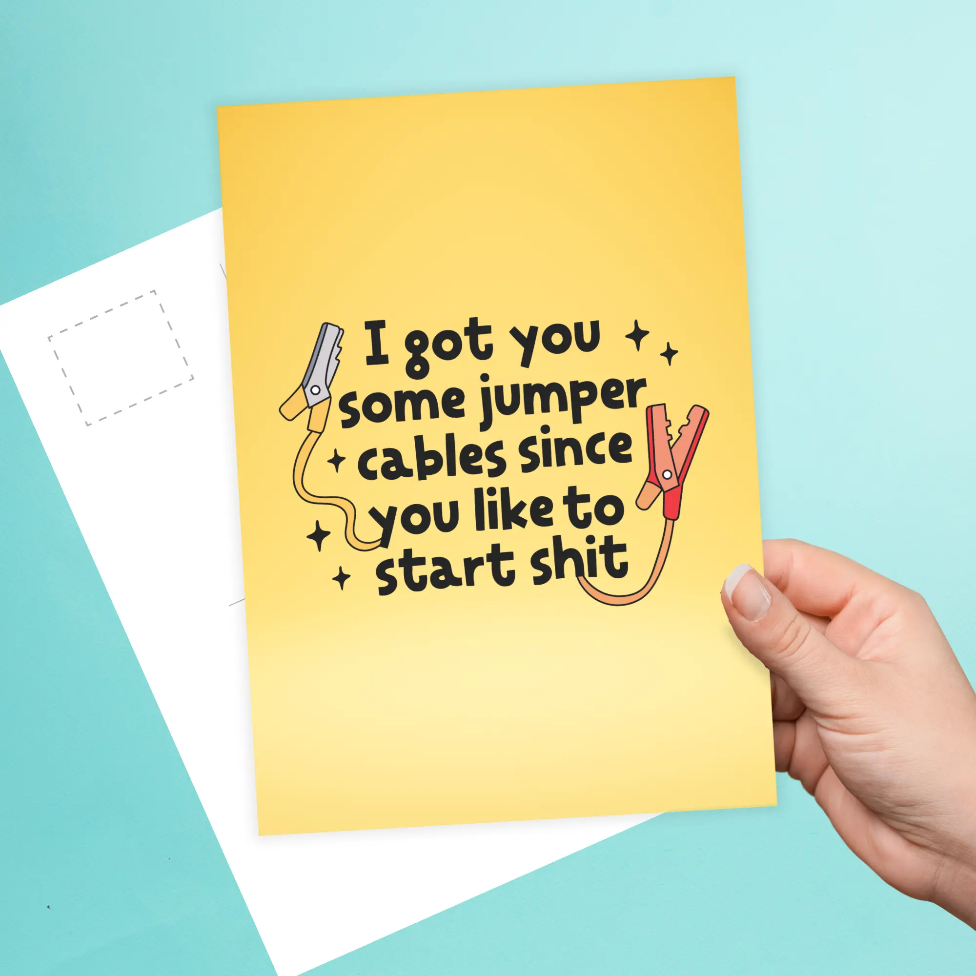 I Got You Some Jumper Cables Postcard I Got You Some Jumper Cables Postcard