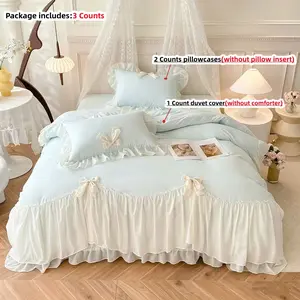 Butterfly Pattern Bedding Set, 3 Counts/set Including Duvet Cover & Pillowcase without Filler, Bedding Supplies for Home Bedroom Hotel, Comfy Bedding Set