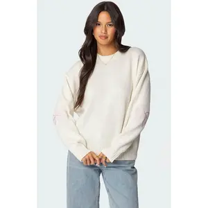 Edikted Women's Rutie Bow Patch Sweater