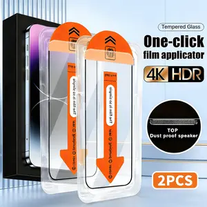 2 PCS Full-Cover Privacy Tempered Glass Screen Protector for iPhone series,  9H+ Hardness, Ultra HD, Anti-Scratch,  Earpiece dustproof，Dust-free One-Click Installation