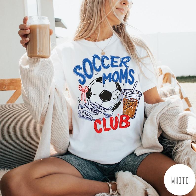 Soccer Moms Club T-Shirt, Gameday Doodle Soccer Tee, Trendy Women’s Soccer Shirt, Sports Mom Gifts