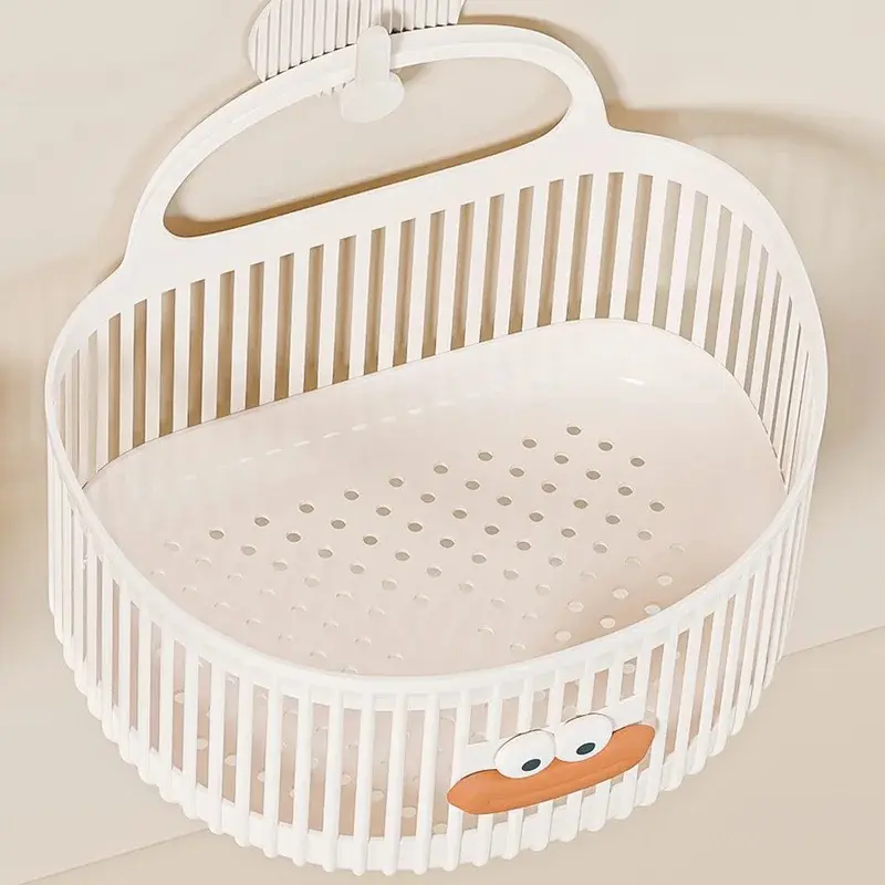 2-Piece Punch-Free Sausage-Shaped Hanging Baskets, Cute Multifunctional Small Storage Racks for Bathroom Waste Paper Towels, Face Towels