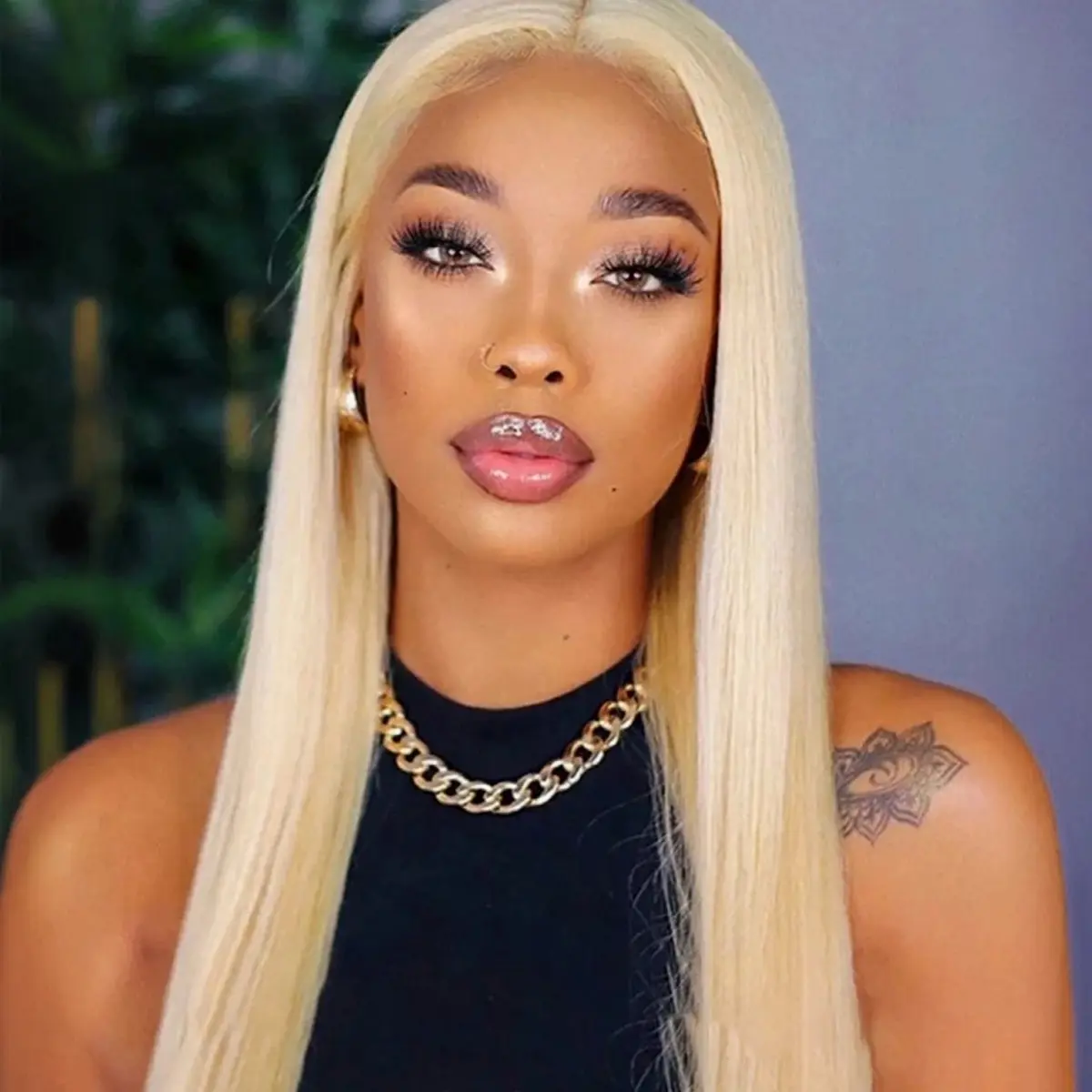 CurlyMe Wear and Go 613 Blonde Straight Hair Pre-cut Lace Front Glueless Wig Pre-Plucked