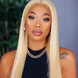 CurlyMe Wear and Go 613 Blonde Straight Hair Pre-cut Lace Front Glueless Wig Pre-Plucked