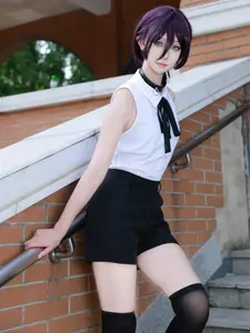 Reese Cosplay Costume Set, Sleeveless Shirt Shorts, Jk Uniform with Collar, School Anime Demon Hunter