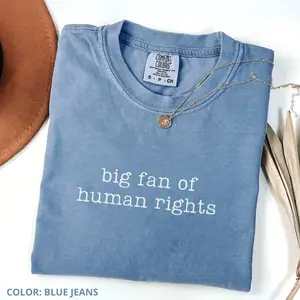 Comfort Colors Big Fan Of Human Rights T-Shirt, Equality Graphic Tee, Social Justice Shirt, Protest Statement Shirt, Unisex Activism TShirt, Trendy Quote Tee