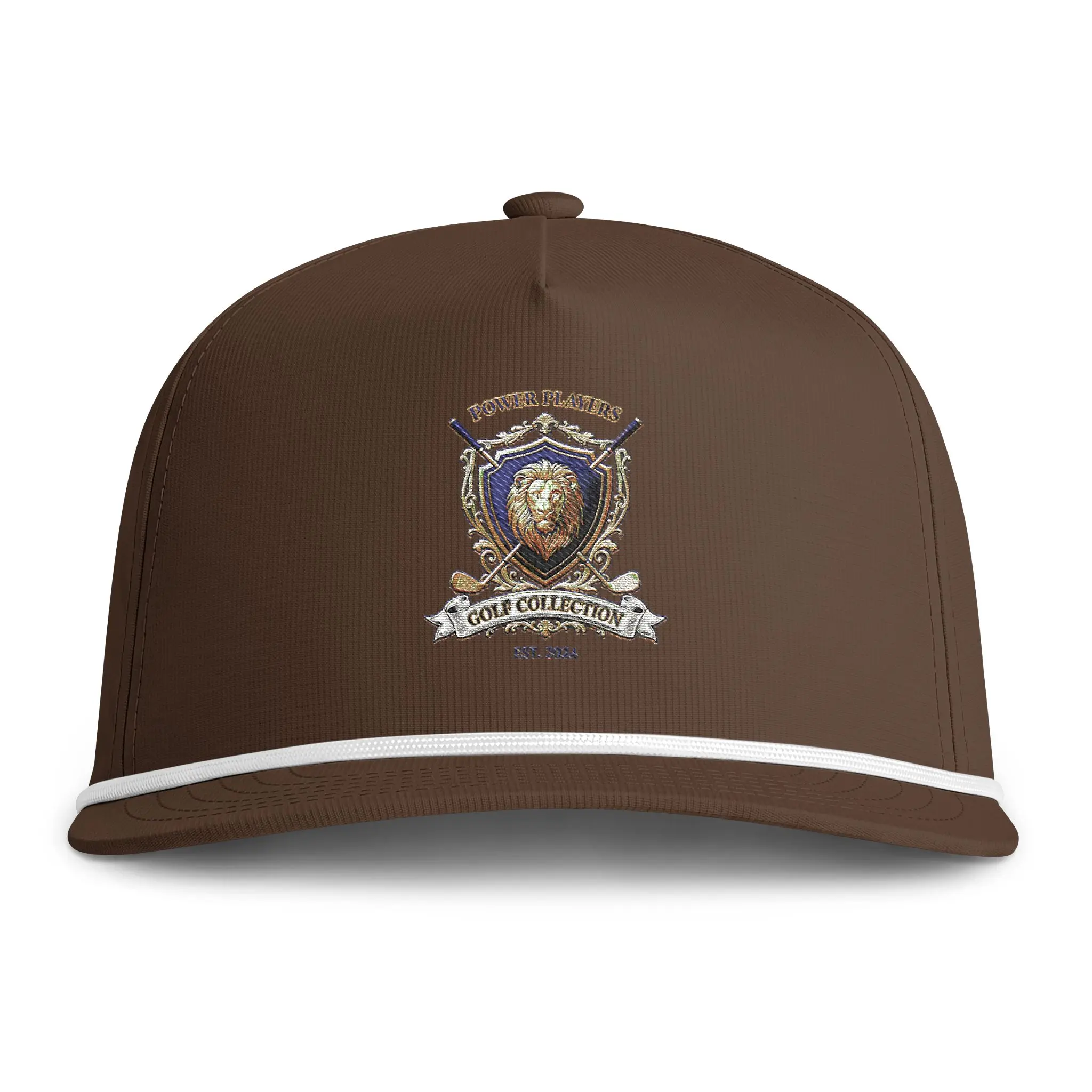 POWER PLAYERS GOLF COLLECTION Embroidered Logo - Rope-Trimmer Cap with Vintage Lion Crest —